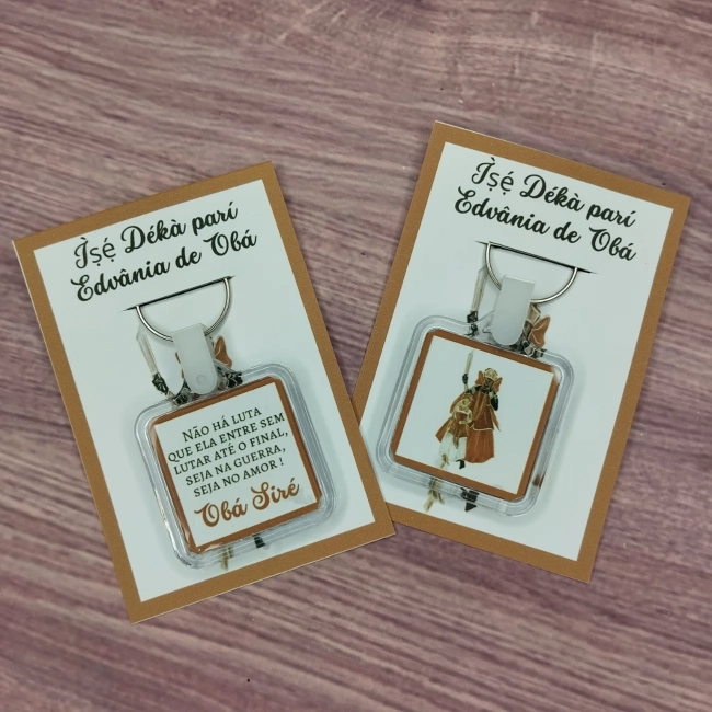 80 Unidades - Chaveiro Orixá Obá Siré Personalizado Lembrancinhas