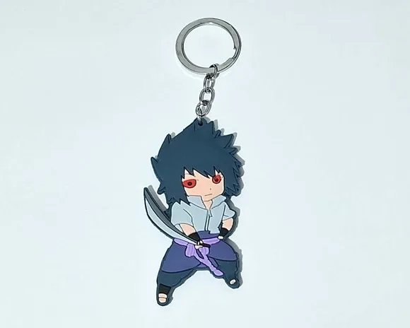 Chaveiro Naruto Shippuden Sasuke Frente e Verso Emborrachado