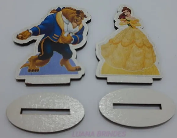Kits Enfeites Bela e a Fera de MDF - pacotes com 2 kits