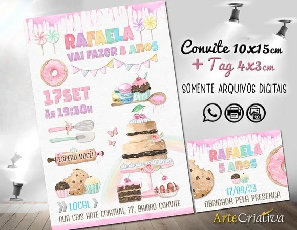 Convite Digital C/tag Confeiteira 1