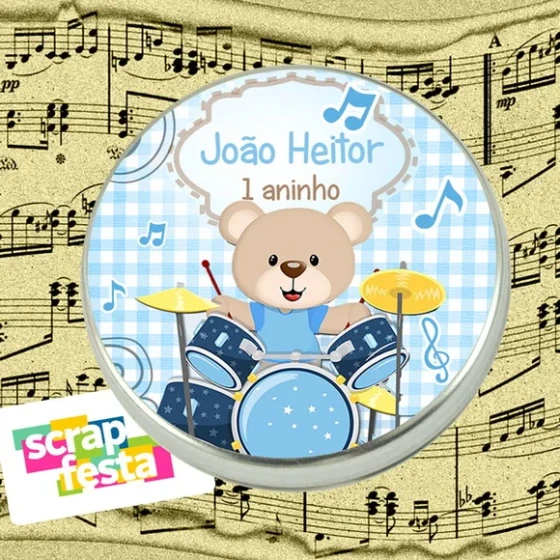 Latinhas Personalizadas Festa Urso Musical