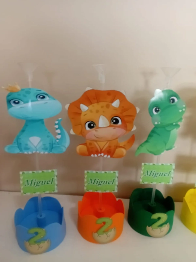 Centro de Mesa Personalizado Dino Baby