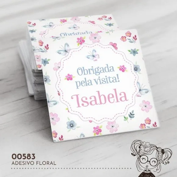 Adesivo Quadrado Flores - 00583