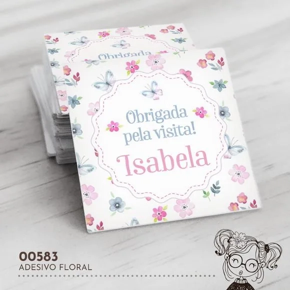 Adesivo Quadrado Flores - 00583