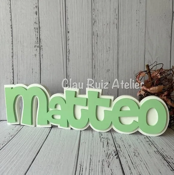 Nomes em Sobreposição Decoração de Bebê