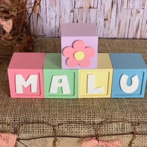 Candy Colors - Cubos 6x6cm Ts Flor - Decoração Bebê