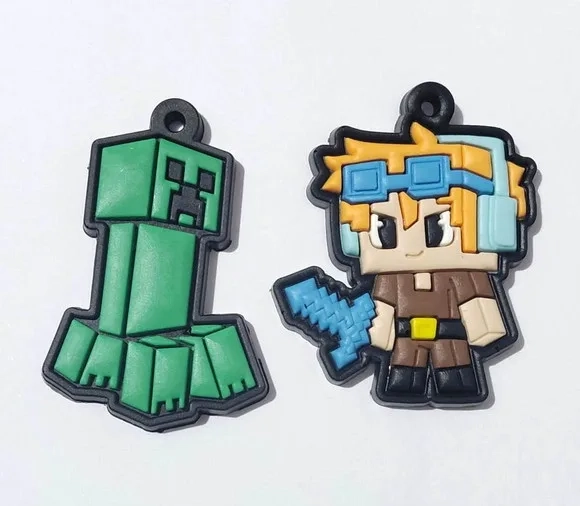 Pingente Minecraft Emborrachado Pacote com 6 Unidades