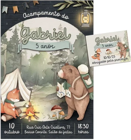 Convite Digital C/tag Acampamento Bosque 2