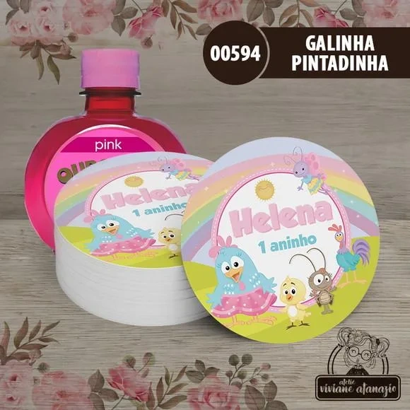 Adesivo Água Ouro Fino Galinha Pintadinha - 00594