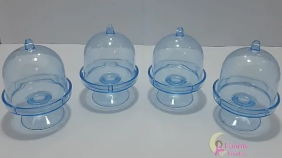 Mini Cúpula Azul Claro de Acrílico - pct c/6 unidades
