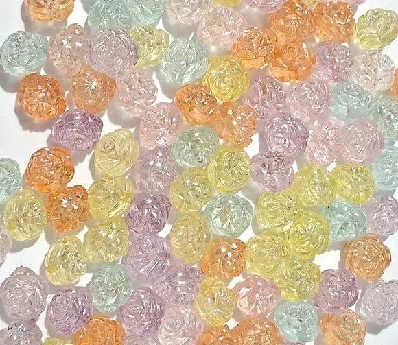 Bola Flor Fruta Cor Colorida Acrílico Pacote com 100 Unidade