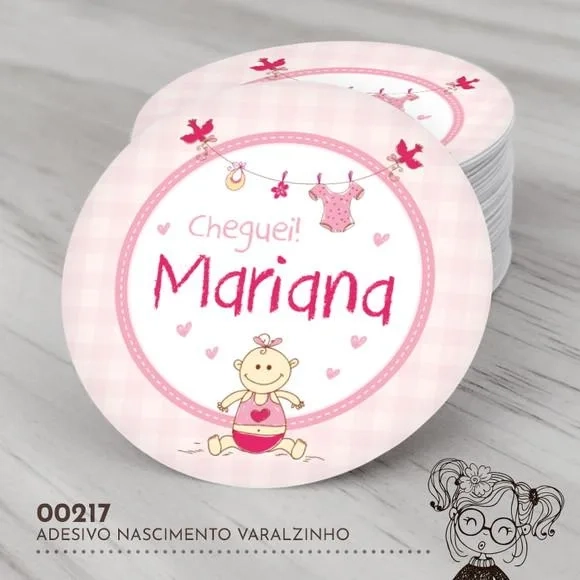 Adesivo Redondo Nascimento Varalzinho -00217