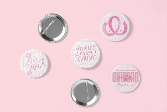 Botton Alfinete 38mm - Outubro Rosa