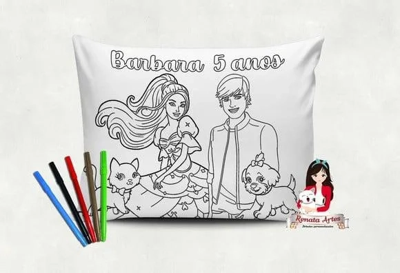 Almofada Pinte e Lave Barbie Nova
