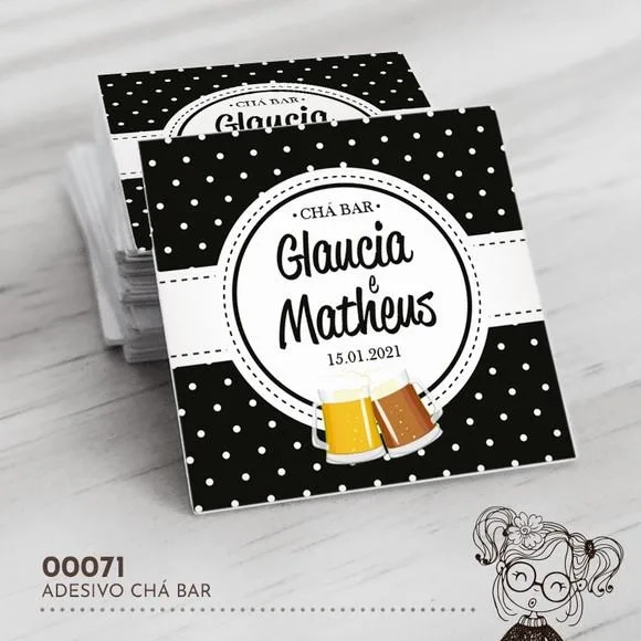 Adesivo Quadrado Chá Bar - 00071