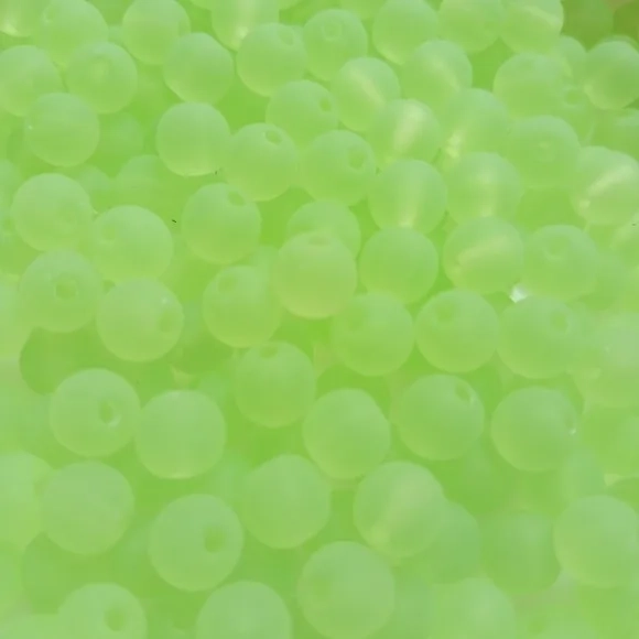 Bola Fosca Com Furo Verde 8mm Pct 100 Unidades