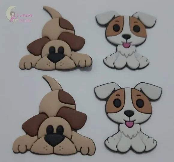 Apliques Cachorros de Borracha - Pct C/8 Unidades