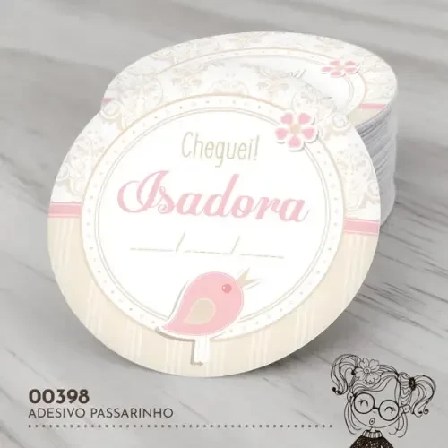 Adesivo Redondo Passarinho - 00398