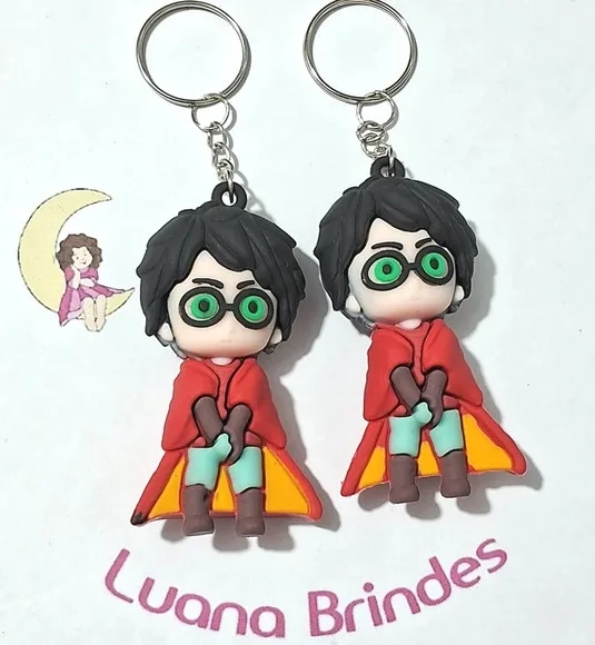 Chaveiro Harry Potter 6,5cm Emborrachado 2 Unidades
