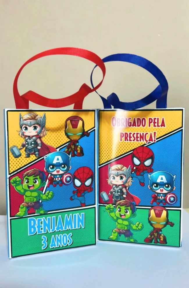 Sacolinhas Personalizada Vingadores Baby Lembrancinhas Para Aniversário
