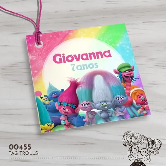 Tag Quadrada Trolls - 00455