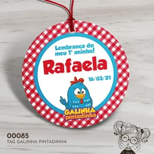 Tag Redonda Galinha Pintadinha - 00085