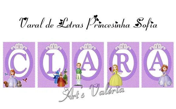 Varal de Letras Princesa Sofia