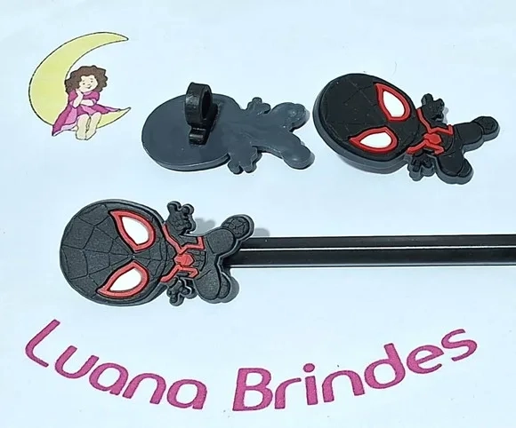 Lápis C/ponteira Homem Aranha Emborrachado 6 Unidades