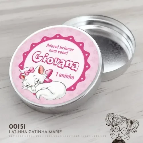 Latinha Adesivada Gatinha Marie - 00151