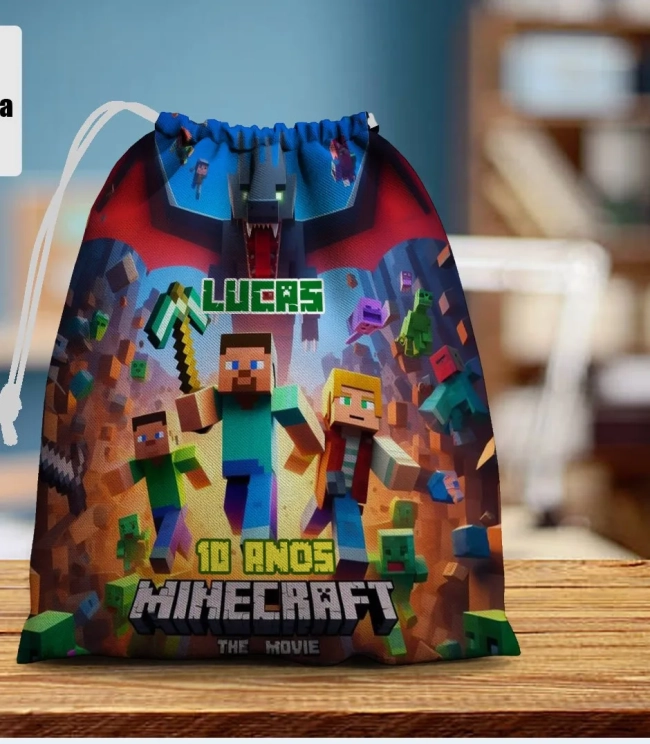 Saquinho Supresa para lembrancinhas  Minecraft