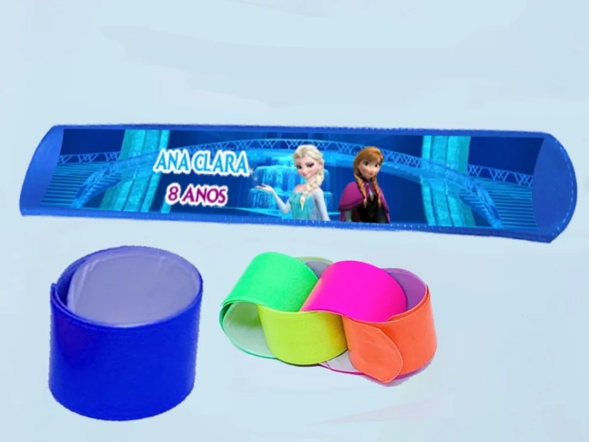Pulseira Bate e Enrola Personalizada da Frozen