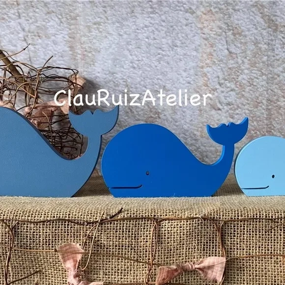Trio de Baleia - Fundo do Mar - Decoração Bebê