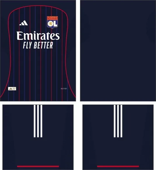 Arte Vetor Camisa Olympique Lyon Visita 2025-2026