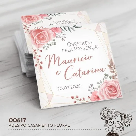 Adesivo Quadrado Casamento - 00617
