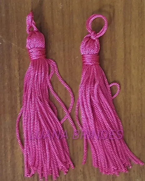 Pingente Tassel de Seda Pink Pct 10 Unidades