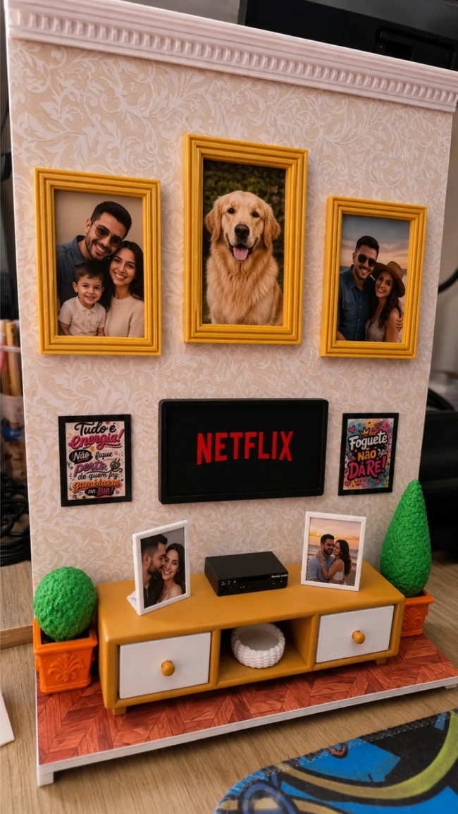 🧡 Cenário Série Decorativo Personalizado com Fotos Impressão 3D
