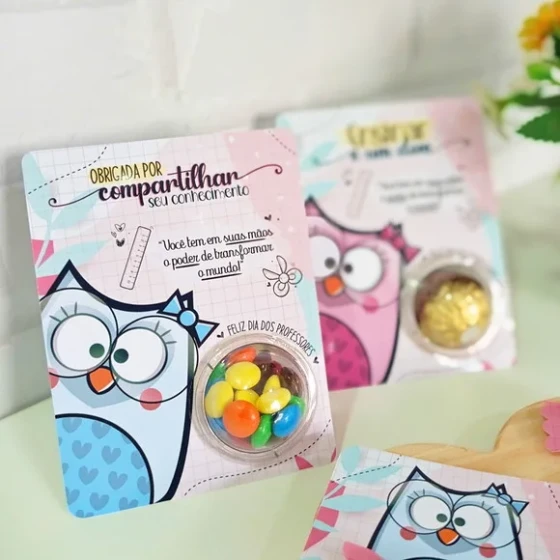 Card Professores com Blister para Doce - Não Acompanha Doce
