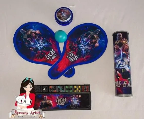 Kit Jogos + Raquetes Ping Pong Vingadores Ultimato
