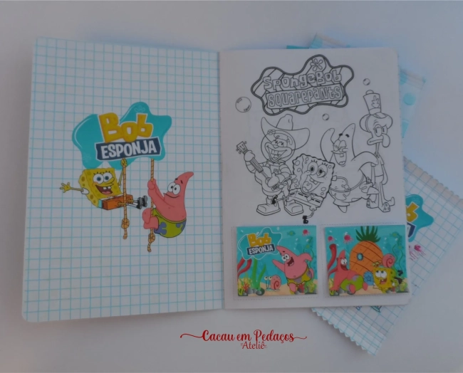 Bob Esponja Álbum de Figurinhas + Desenhos para Colorir + Atividades