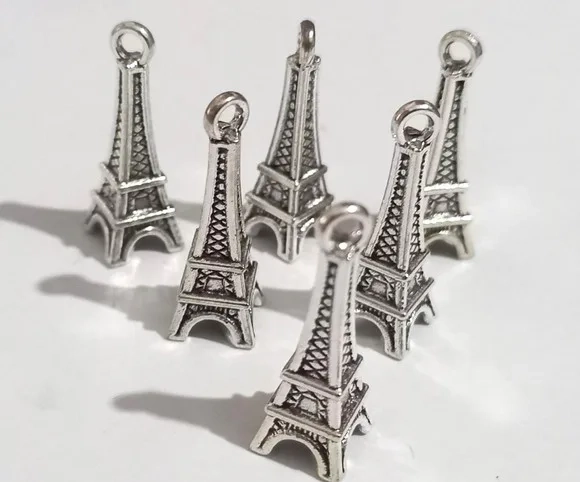 Pingente Torre Eiffel Prata - 10 Unidade