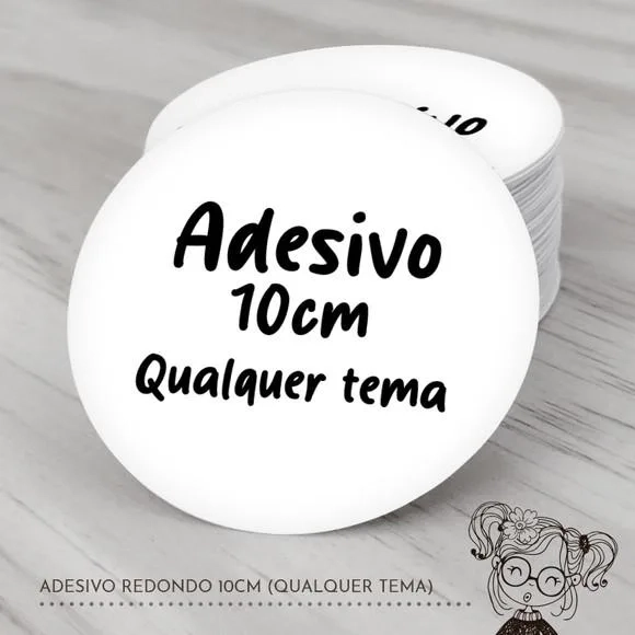 Adesivo Redondo 10cm (qualquer Tema)