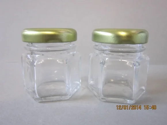 Potes de Vidro Sextavado Cristal 40ml Pct 2 Unidades