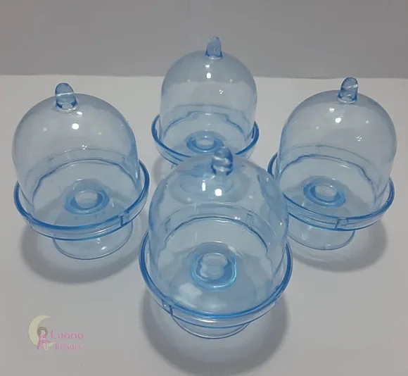 Mini Cúpula Azul Claro de Acrílico - pct c/6 unidades