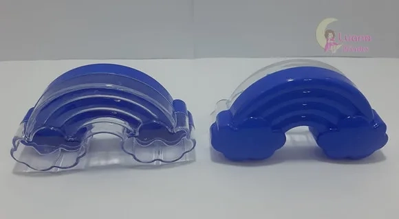 Baleiro Arco Íris Azul Escuro de Acrílico Pct 24 Unidades