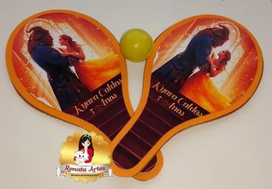 Raquetes de Ping Pong Tema a Bela e Fera