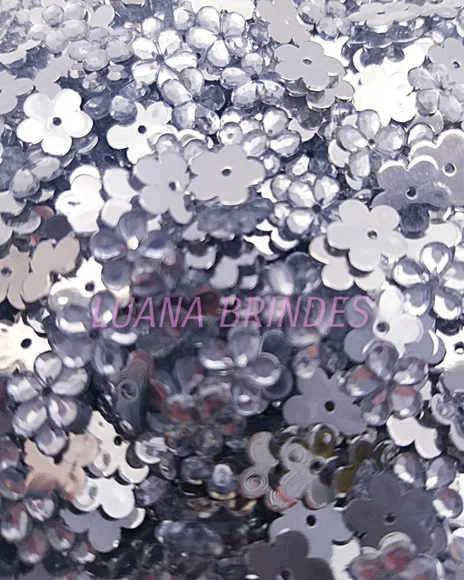 Chaton Flor de Prata - 8mm - pct c/ 200 unidades