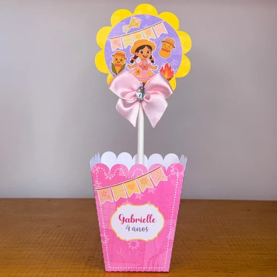 PEGUE E MONTE - Centro de Mesa FESTA JUNINA ROSA - Decoração de Festa | Lembrancinhas | Aniversário | Personalizados