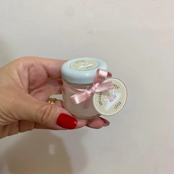 Lembrança Batizado Vela Vegetal Aromática Vidro Anjinha