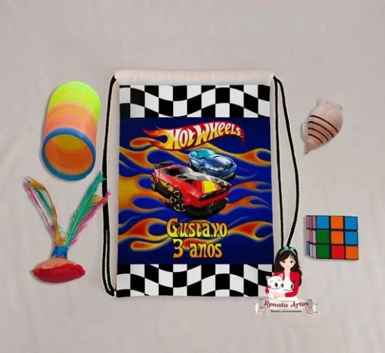 Mochila Brinquedos Retrô Tema Hot Wheels 3