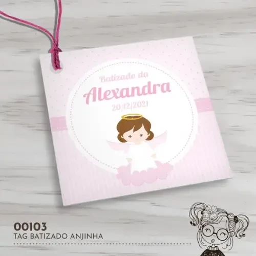 Tag Quadrada Anjinha - 00103